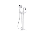 KOHLER K-T35924-4-CP Castia By Studio Mcgee Floor-Mount Bath Filler Trim With Handshower - Polished Chrome