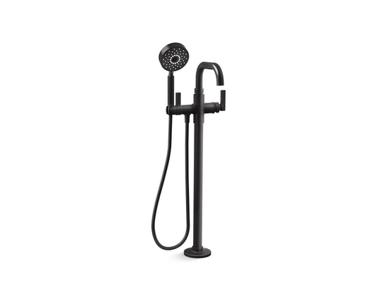 KOHLER K-T35924-4-BL Castia By Studio Mcgee Floor-Mount Bath Filler Trim With Handshower In Matte Black