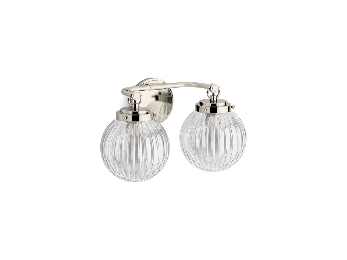 KOHLER K-32253-SC02-SNL Embra By Studio Mcgee Two-Light Sconce - Polished Nickel