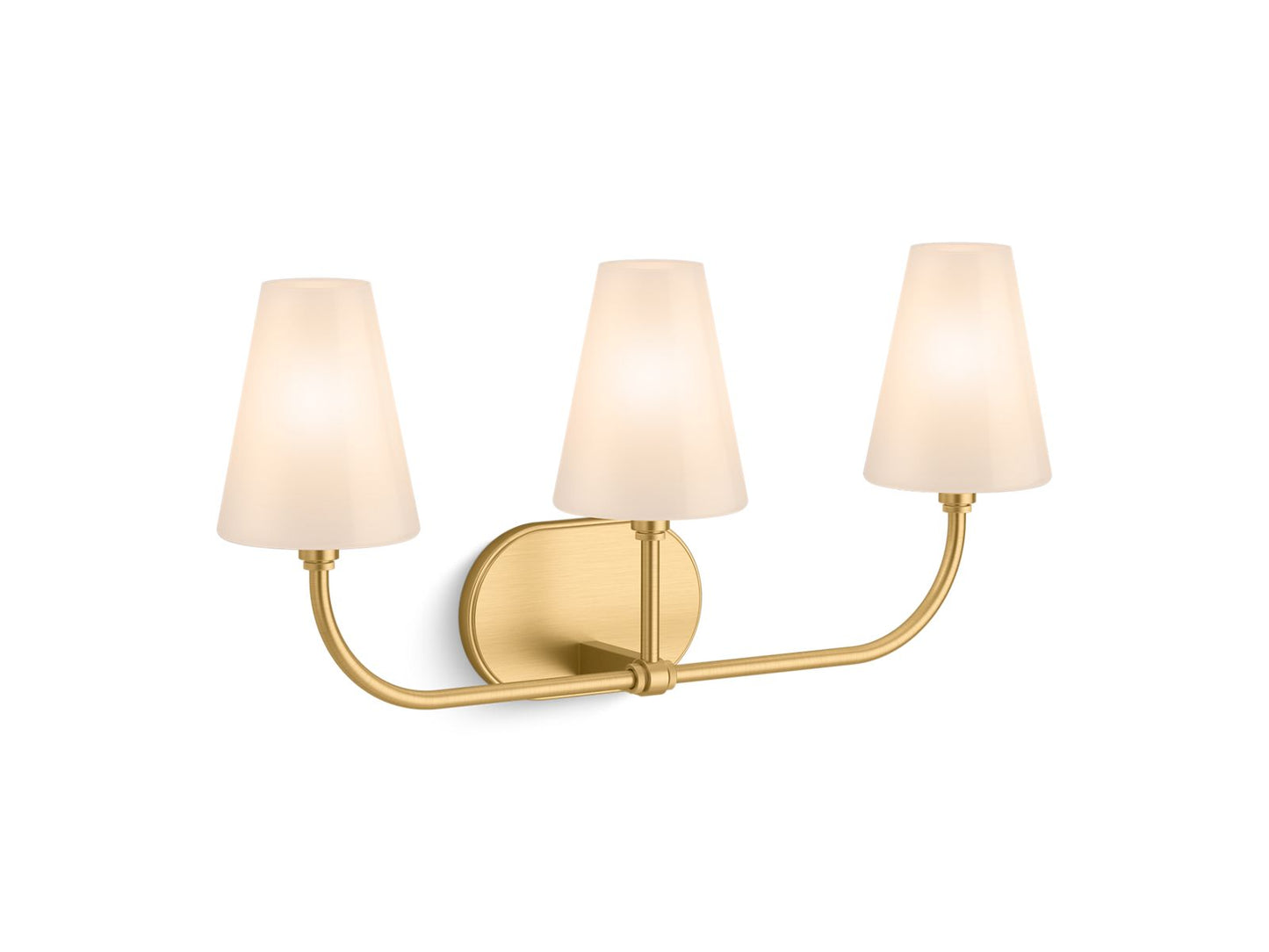 KOHLER K-32257-SC03-2GL Kernen By Studio Mcgee Three-Light Sconce In Brushed Moderne Brass