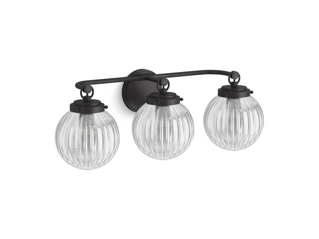 KOHLER K-32254-SC03-BLL Embra By Studio Mcgee Three-Light Sconce - Matte Black