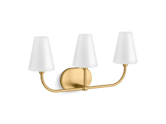 KOHLER K-32257-SC03-2GL Kernen By Studio Mcgee Three-Light Sconce In Brushed Moderne Brass