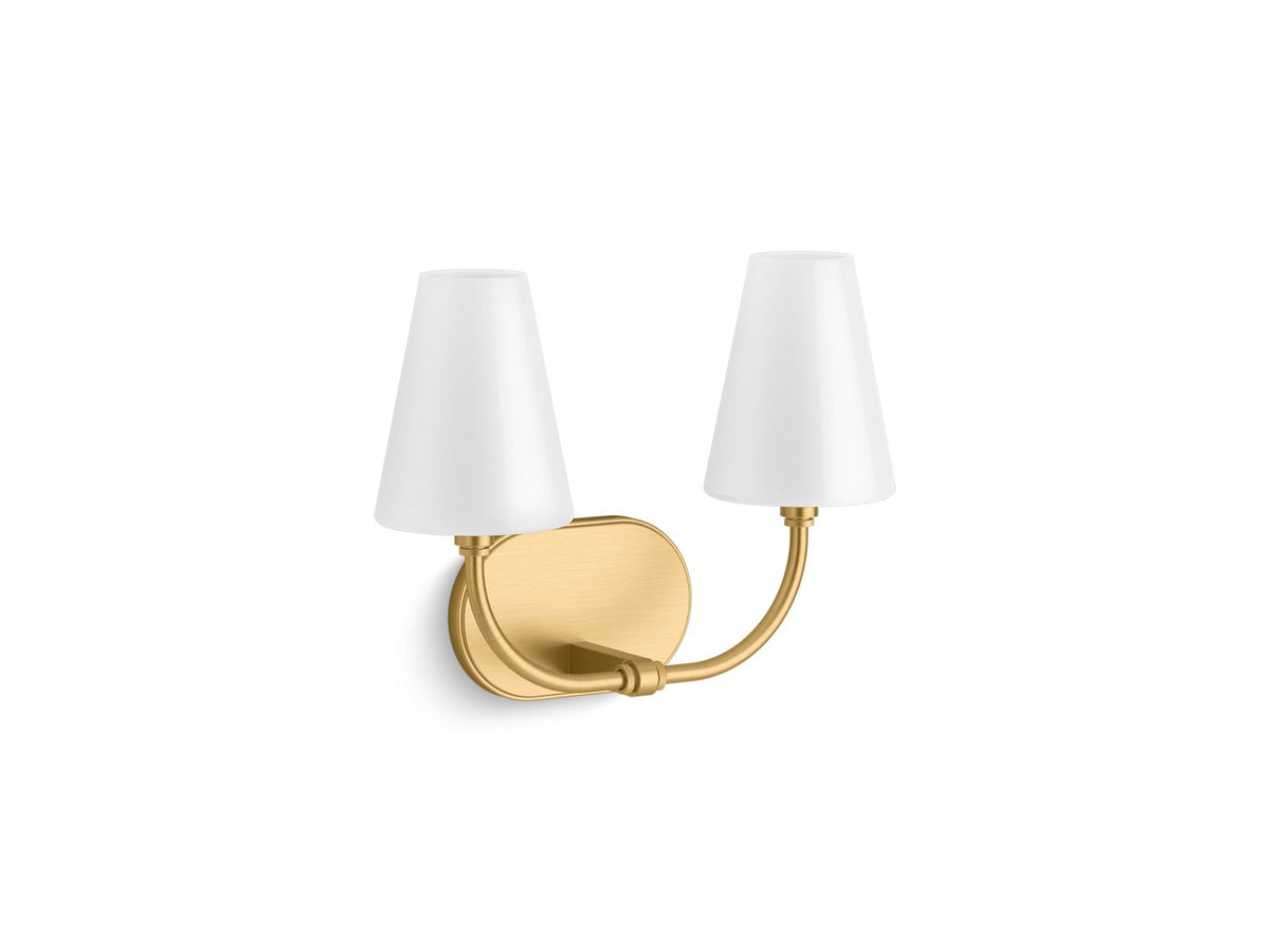 KOHLER K-32256-SC02-2GL Kernen By Studio Mcgee Two-Light Sconce - Brushed Moderne Brass
