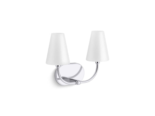 KOHLER K-32256-SC02-CPL Kernen By Studio Mcgee Two-Light Sconce In Polished Chrome