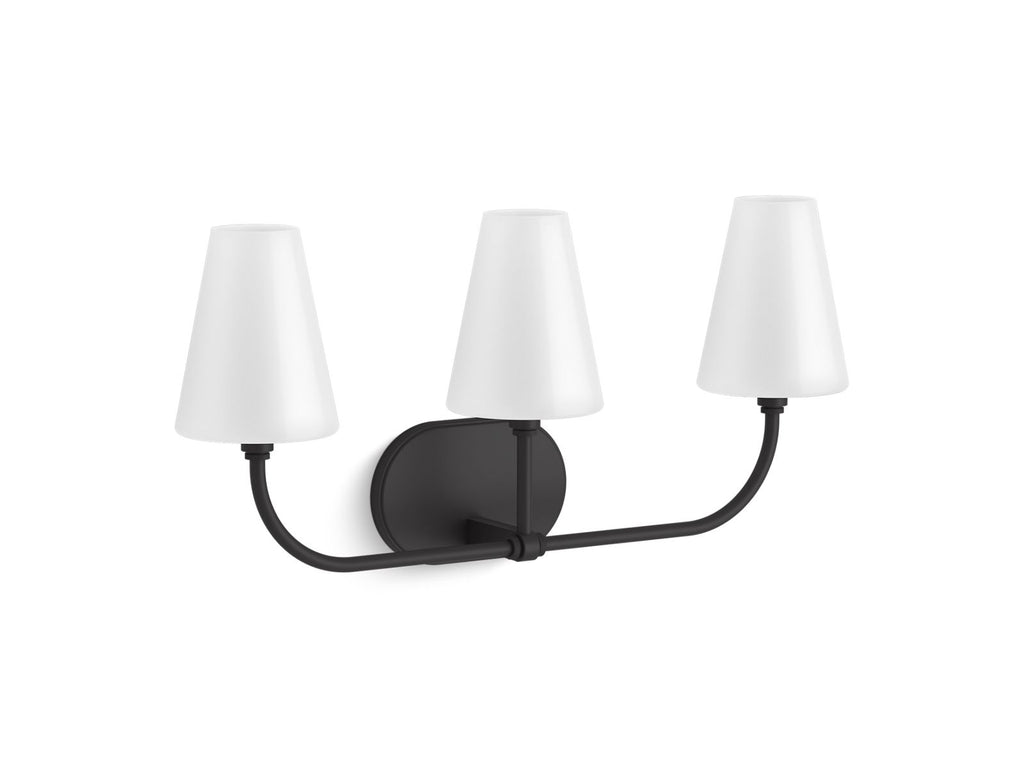 KOHLER K-32257-SC03-BLL Kernen By Studio Mcgee Three-Light Sconce - Matte Black