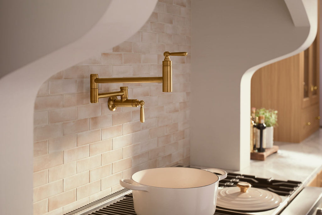KOHLER K-28359-SN Edalyn By Studio Mcgee Wall-Mount Pot Filler - Vibrant Polished Nickel