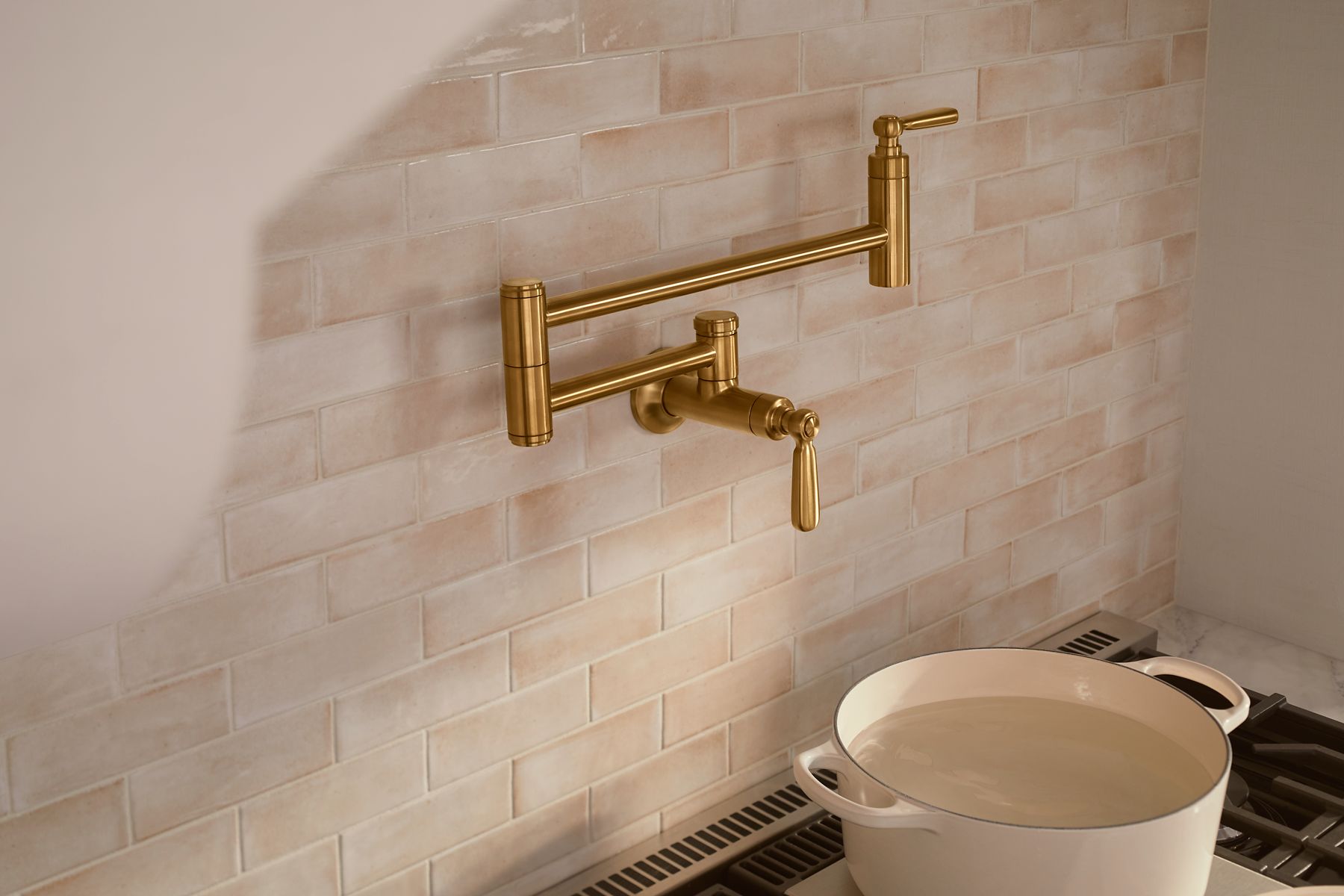 KOHLER K-28359-SN Edalyn By Studio Mcgee Wall-Mount Pot Filler - Vibrant Polished Nickel