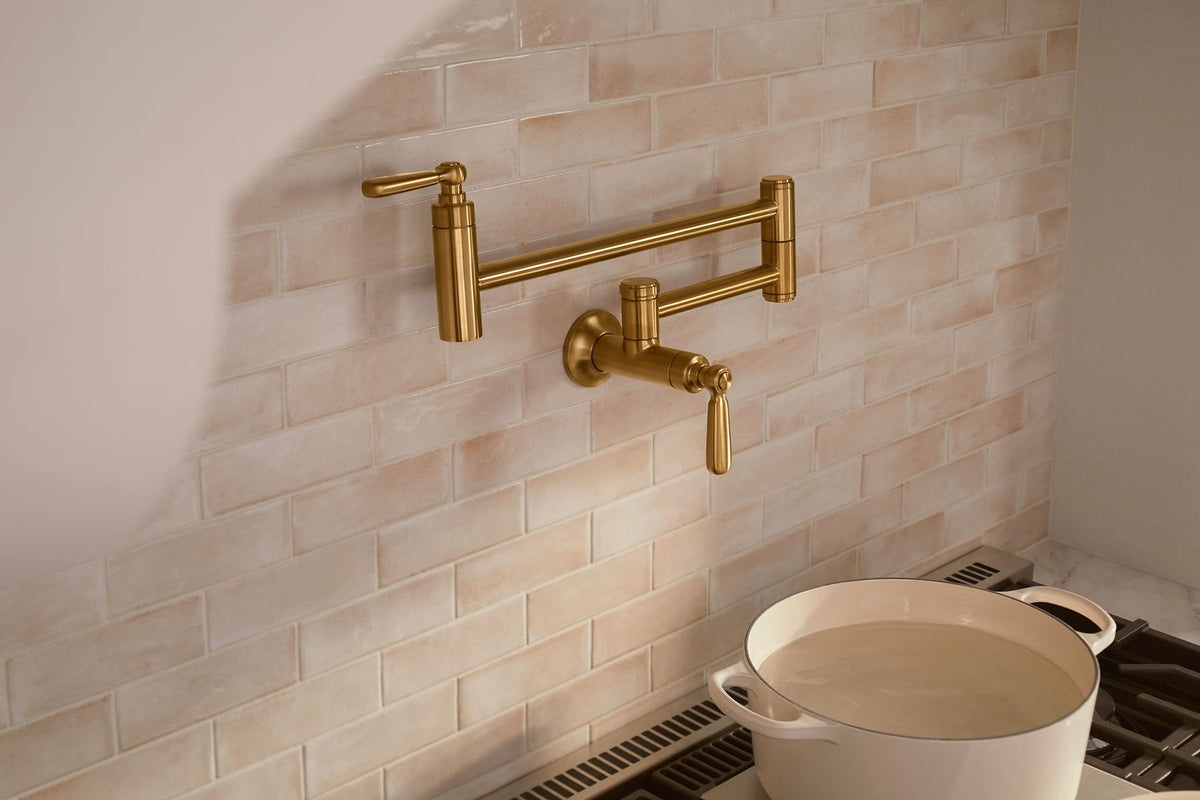 KOHLER K-28359-SN Edalyn By Studio Mcgee Wall-Mount Pot Filler - Vibrant Polished Nickel