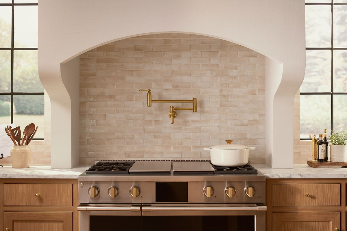 KOHLER K-28359-SN Edalyn By Studio Mcgee Wall-Mount Pot Filler - Vibrant Polished Nickel