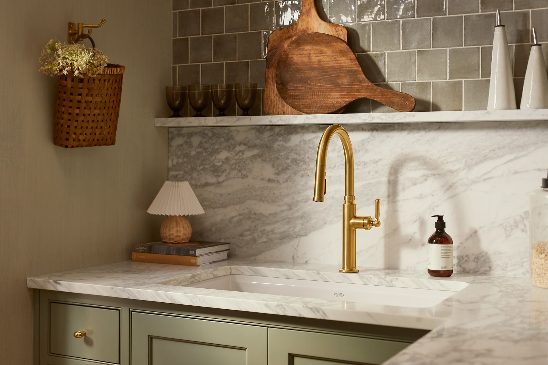 KOHLER K-28358-VS Edalyn By Studio Mcgee Pull-Down Kitchen Sink Faucet With Three-Function Sprayhead - Vibrant Stainless