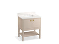 KOHLER K-35025-LWG Seagrove By Studio Mcgee 30" Bathroom Vanity Cabinet With Sink And Quartz Top - Light Clay