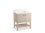 KOHLER K-35025-LWG Seagrove By Studio Mcgee 30" Bathroom Vanity Cabinet With Sink And Quartz Top - Light Clay
