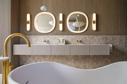 KOHLER K-T77984-4-2MB Components Floor-mount bath filler trim with lever handles and handshower - Vibrant Brushed Moderne Brass