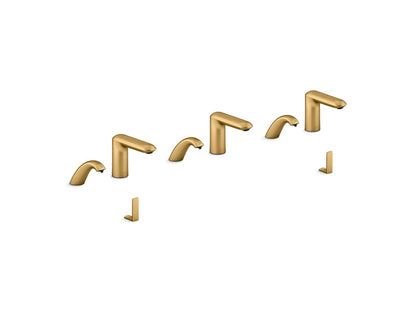 KOHLER K-181031-BK1-2MB Kumin Curve Touchless lavatory faucets and soap dispensers for Constellation lavatory system, 0.5 gpm - Vibrant Brushed Moderne Brass