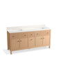 KOHLER K-35023-SWK Malin By Studio Mcgee 72" Bathroom Vanity Cabinet With Sinks And Quartz Top In White Oak