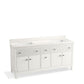 KOHLER K-35023-0 Malin By Studio Mcgee 72" Bathroom Vanity Cabinet With Sinks And Quartz Top In White