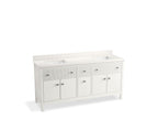 KOHLER K-35023-DAK Malin By Studio Mcgee 72" Bathroom Vanity Cabinet With Sinks And Quartz Top - Draper Oak