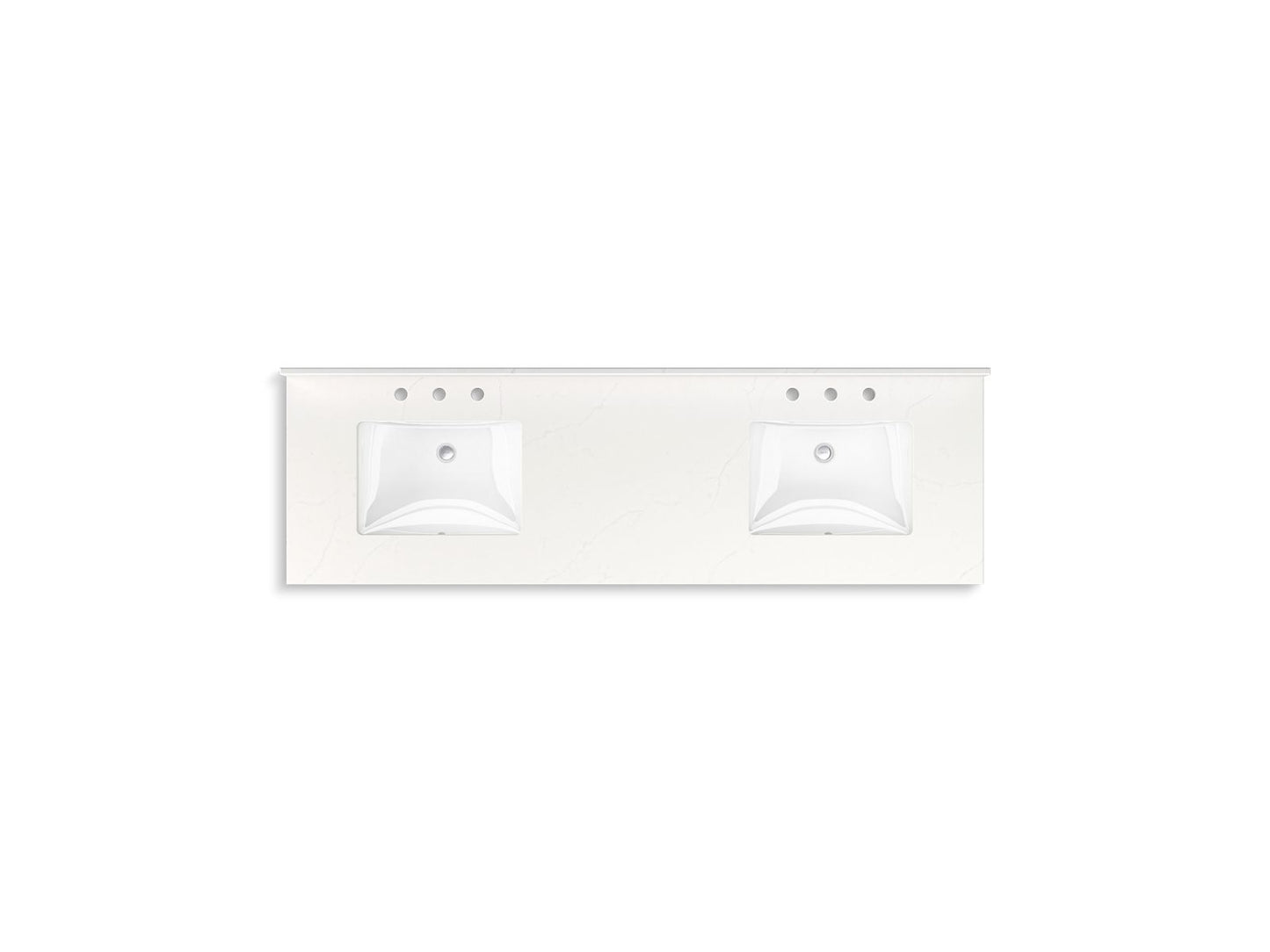 KOHLER K-35023-DAK Malin by Studio McGee 72" bathroom vanity cabinet with sinks and quartz top - Draper Oak