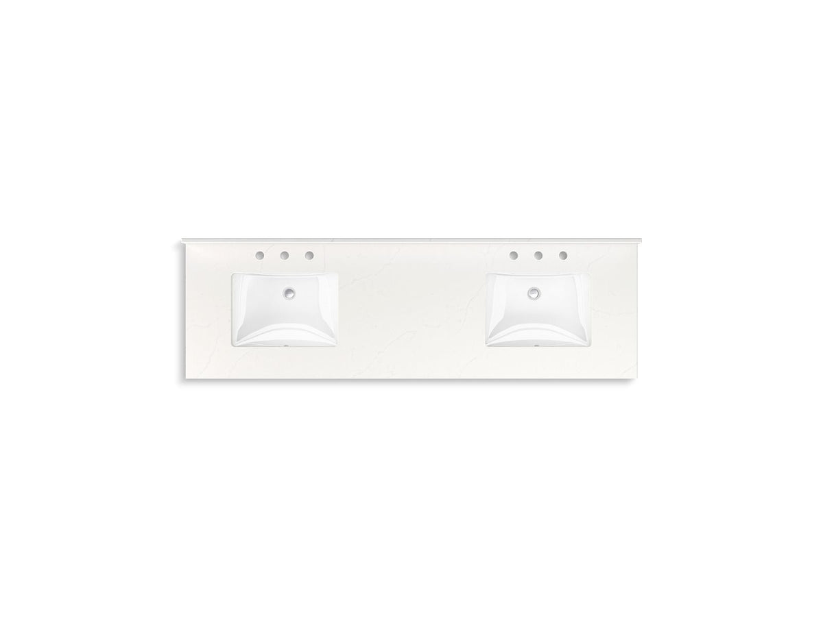 KOHLER K-35023-DAK Malin By Studio Mcgee 72" Bathroom Vanity Cabinet With Sinks And Quartz Top - Draper Oak