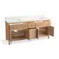 KOHLER K-35023-SWK Malin By Studio Mcgee 72" Bathroom Vanity Cabinet With Sinks And Quartz Top In White Oak