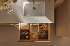 KOHLER K-35023-DAK Malin By Studio Mcgee 72" Bathroom Vanity Cabinet With Sinks And Quartz Top - Draper Oak