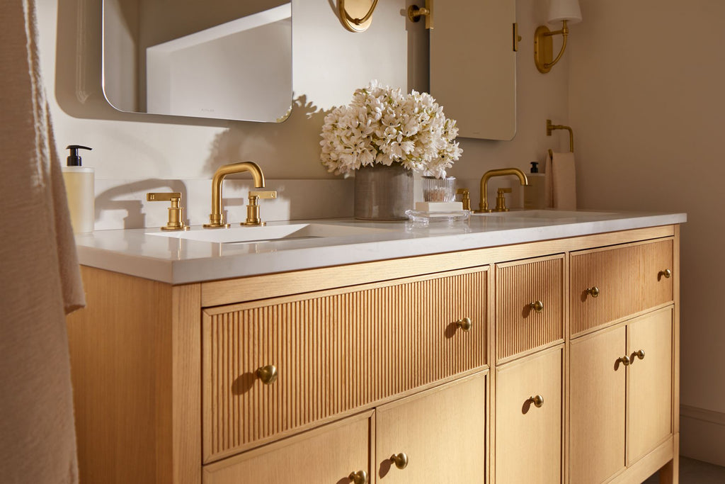 KOHLER K-35908-4-2MB Castia By Studio Mcgee Widespread Bathroom Sink Faucet, 1.2 Gpm - Vibrant Brushed Moderne Brass