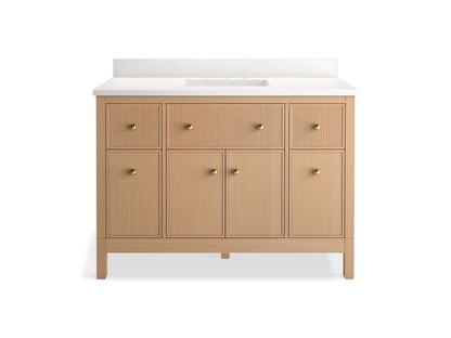 KOHLER Malin by Studio McGee 48" bathroom vanity cabinet with sink and quartz top - White Oak, K-35021-SWK