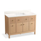 KOHLER K-35021-SWK Malin By Studio Mcgee 48" Bathroom Vanity Cabinet With Sink And Quartz Top In White Oak