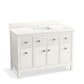 KOHLER K-35021-0 Malin By Studio Mcgee 48" Bathroom Vanity Cabinet With Sink And Quartz Top In White