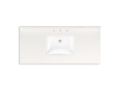 KOHLER K-35021-DAK Malin by Studio McGee 48" bathroom vanity cabinet with sink and quartz top - Draper Oak
