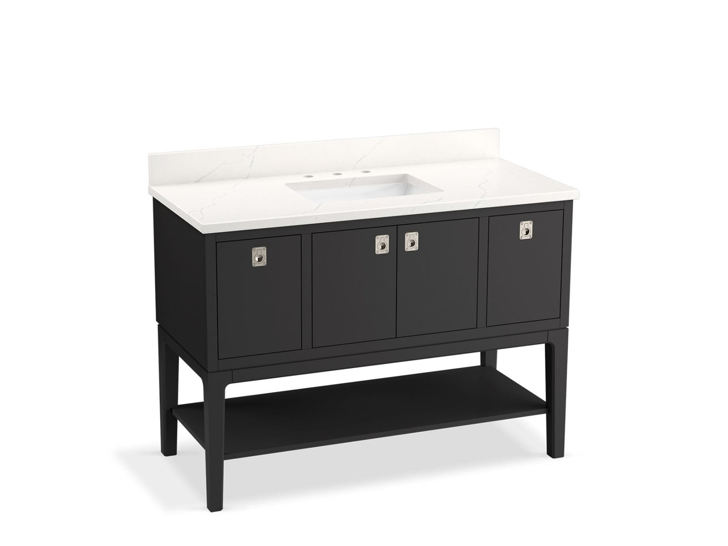 KOHLER K-35027-DWG Seagrove By Studio Mcgee 48" Bathroom Vanity Cabinet With Sink And Quartz Top In Ferrous Grey