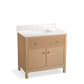 KOHLER K-35020-SWK Malin By Studio Mcgee 36" Bathroom Vanity Cabinet With Sink And Quartz Top In White Oak