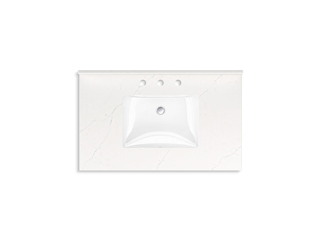 KOHLER K-35020-SWK Malin By Studio Mcgee 36" Bathroom Vanity Cabinet With Sink And Quartz Top - White Oak