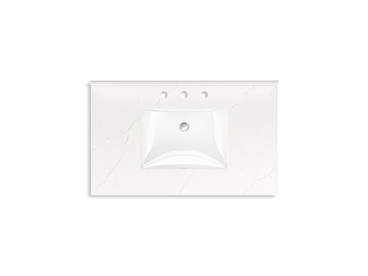 KOHLER K-35020-SWK Malin By Studio Mcgee 36" Bathroom Vanity Cabinet With Sink And Quartz Top - White Oak