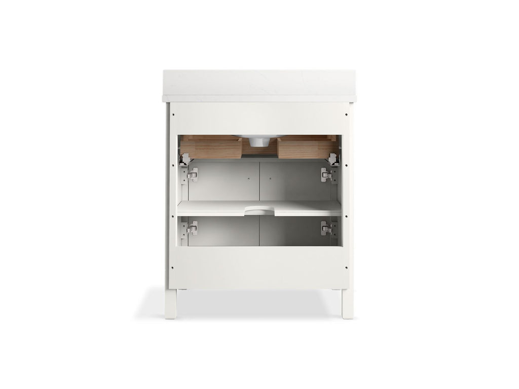 KOHLER K-35019-SWK Malin By Studio Mcgee 30" Bathroom Vanity Cabinet With Sink And Quartz Top - White Oak