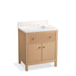 KOHLER K-35019-SWK Malin By Studio Mcgee 30" Bathroom Vanity Cabinet With Sink And Quartz Top In White Oak