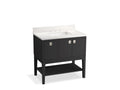 KOHLER K-35026-DWG Seagrove By Studio Mcgee 36" Bathroom Vanity Cabinet With Sink And Quartz Top - Ferrous Grey