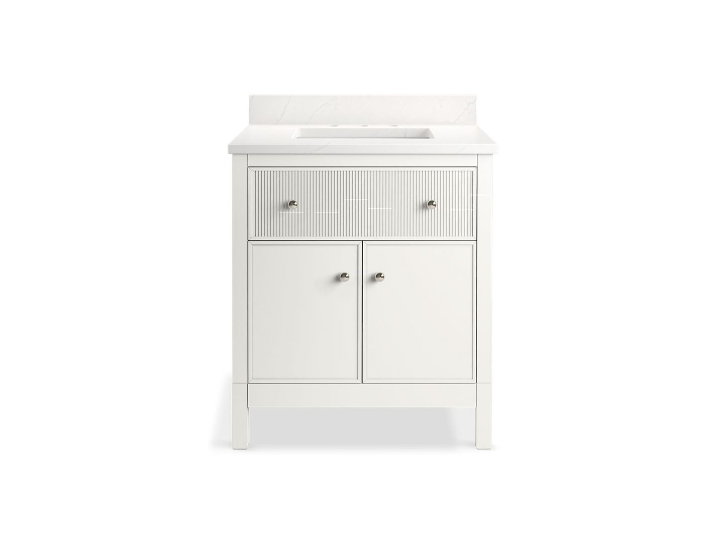 KOHLER K-35019-0 Malin By Studio Mcgee 30" Bathroom Vanity Cabinet With Sink And Quartz Top In White