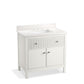 KOHLER K-35020-0 Malin By Studio Mcgee 36" Bathroom Vanity Cabinet With Sink And Quartz Top In White