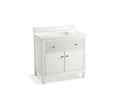 KOHLER K-35020-0 Malin By Studio Mcgee 36" Bathroom Vanity Cabinet With Sink And Quartz Top - White