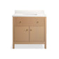 KOHLER K-35020-SWK Malin By Studio Mcgee 36" Bathroom Vanity Cabinet With Sink And Quartz Top In White Oak