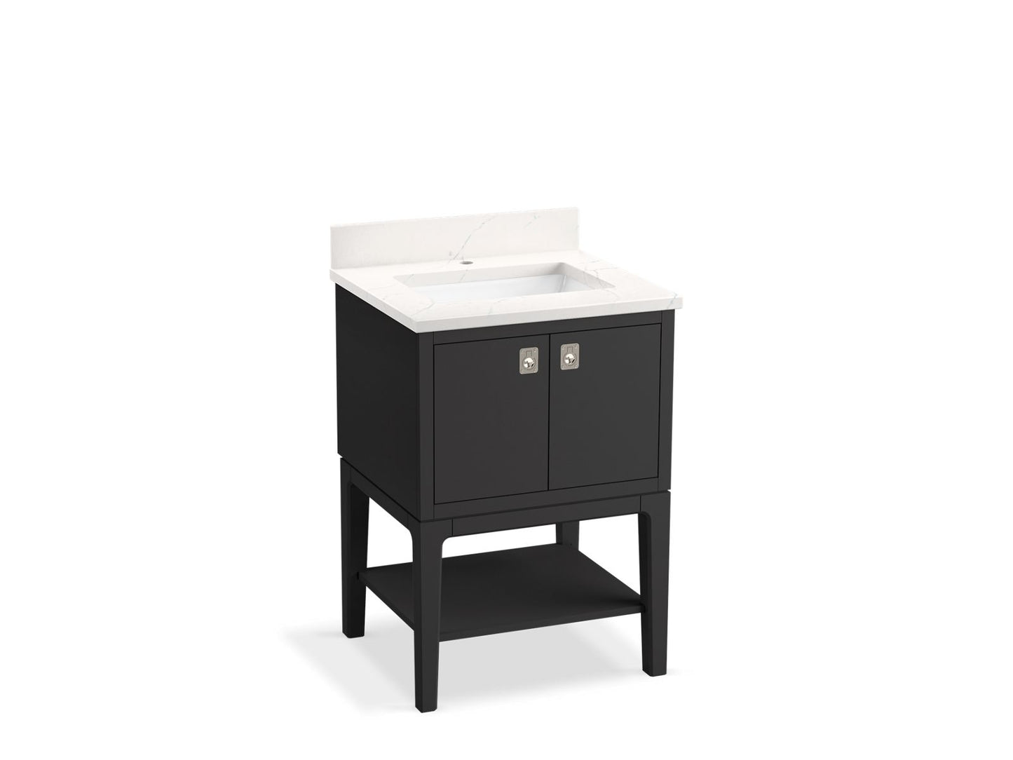 KOHLER K-35024-DWG Seagrove By Studio Mcgee 24" Bathroom Vanity Cabinet With Sink And Quartz Top In Ferrous Grey