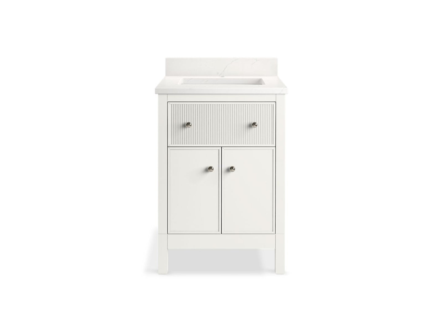 KOHLER K-35018-0 Malin By Studio Mcgee 24" Bathroom Vanity Cabinet With Sink And Quartz Top In White