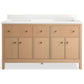 KOHLER K-35022-SWK Malin By Studio Mcgee 60" Bathroom Vanity Cabinet With Sinks And Quartz Top In White Oak