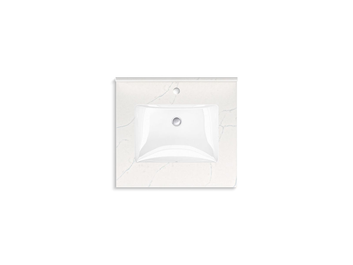 KOHLER K-35018-0 Malin By Studio Mcgee 24" Bathroom Vanity Cabinet With Sink And Quartz Top - White