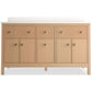 KOHLER K-35022-SWK Malin By Studio Mcgee 60" Bathroom Vanity Cabinet With Sinks And Quartz Top In White Oak