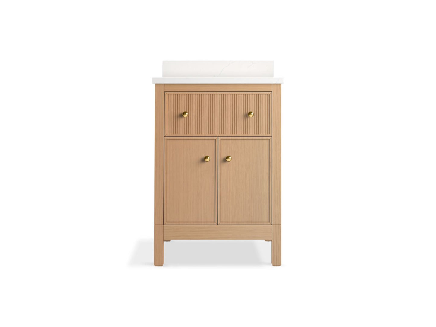 KOHLER K-35018-SWK Malin By Studio Mcgee 24" Bathroom Vanity Cabinet With Sink And Quartz Top In White Oak