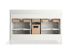 KOHLER K-35022-SWK Malin By Studio Mcgee 60" Bathroom Vanity Cabinet With Sinks And Quartz Top - White Oak