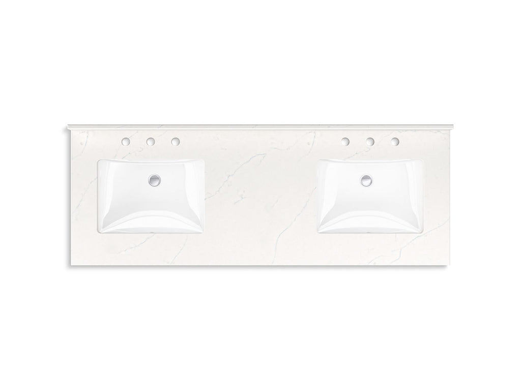 KOHLER K-35028-DWG Seagrove By Studio Mcgee 60" Bathroom Vanity Cabinet With Sinks And Quartz Top - Ferrous Grey