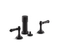 KOHLER K-72765-4-BL Artifacts Widespread bidet faucet with lever handles - Matte Black